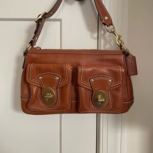 Coach Legacy Brown Double Pocket Shoulder Bag